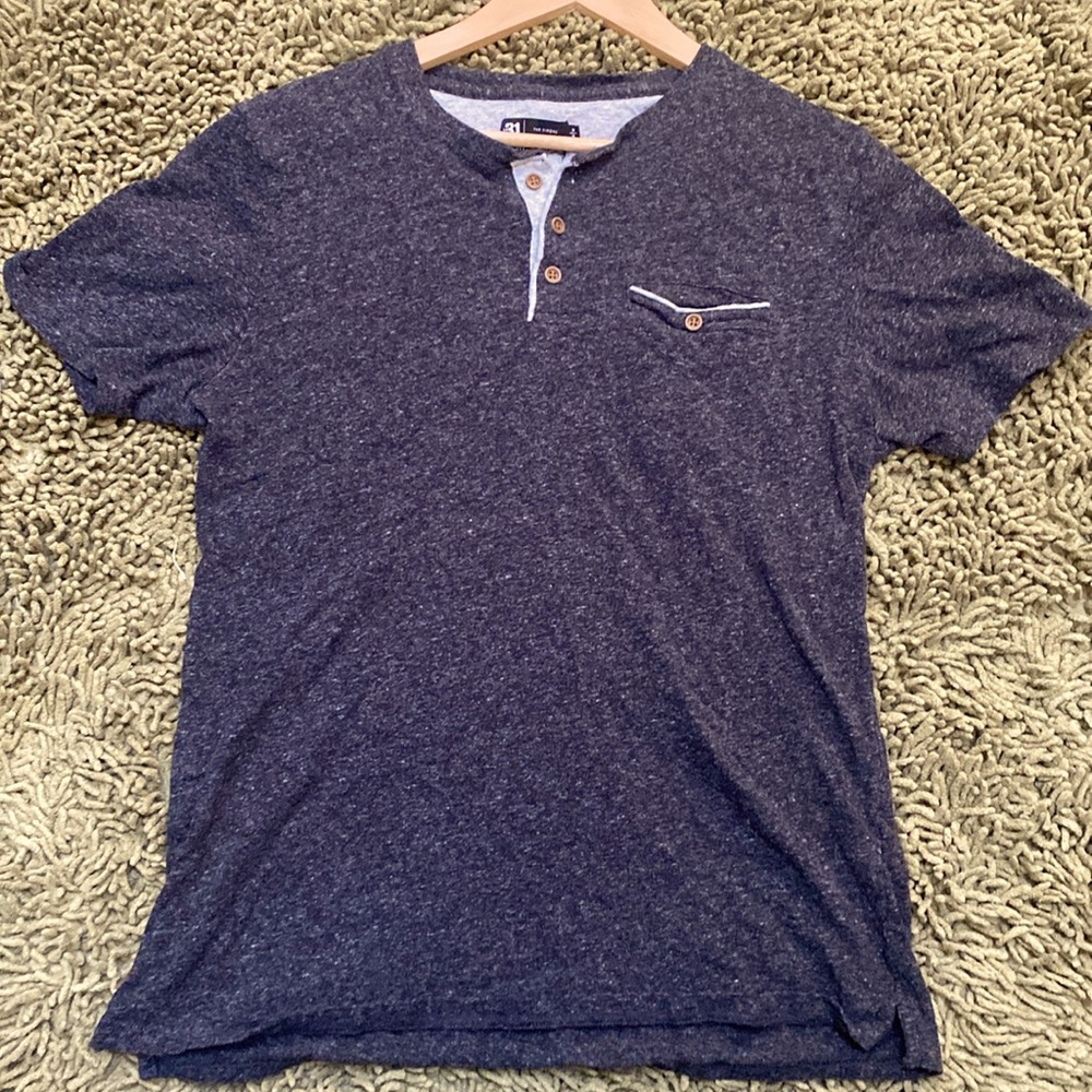Le 31 - Simon’s organic cotton Henley T with breast pocket